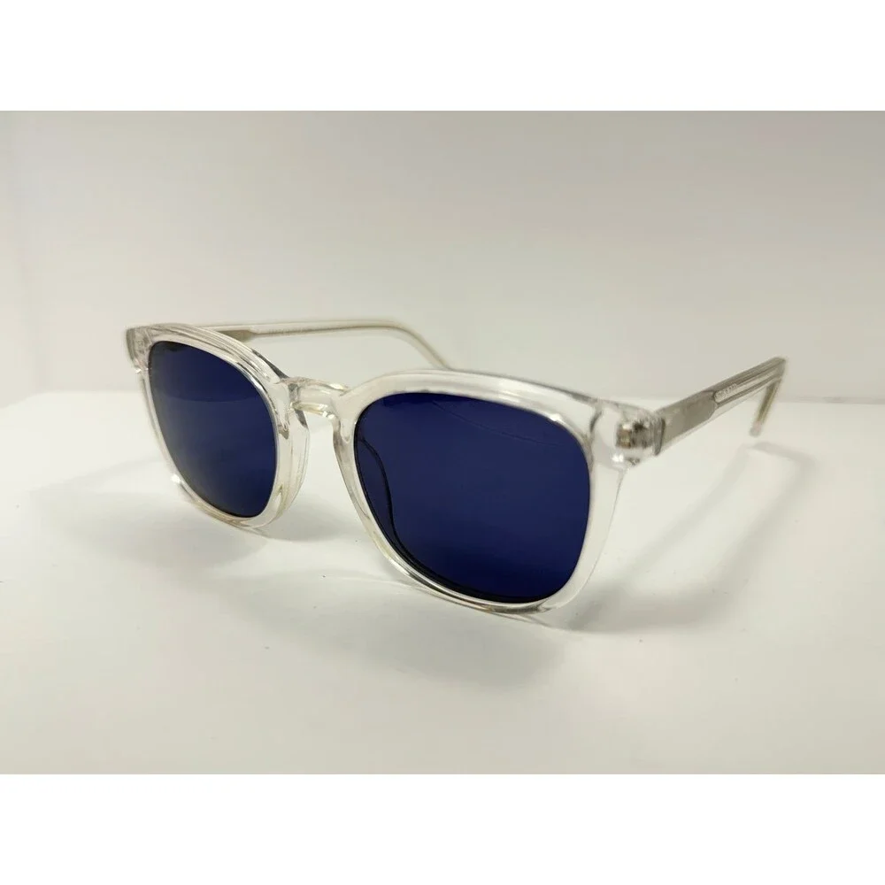 Madewell Sunglasses Women's Clear Frame Blue Lenses UV Protection Square Style